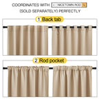 Nicetown Window Treatment Curtains Room Darkening Drapes - (Biscotti Beige Color) 42 Width X 40 Drop Each Panel, 2 Panels Set, Curtains And Draperies For Kitchen
