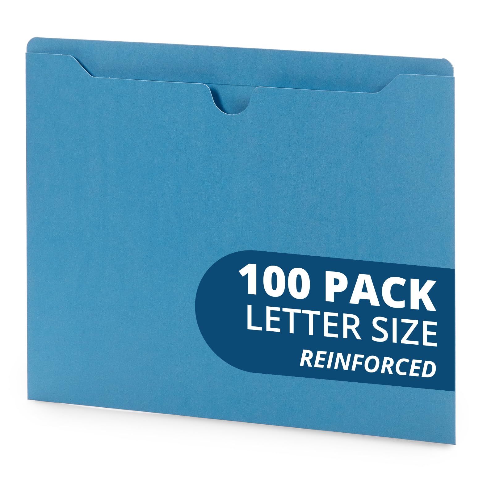 Blue Summit Supplies 100 Blue File Jackets, Reinforced Straight Cut Tab, Designed For Use In Standard Hanging Files, Letter Size