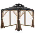 Oipunshle Gazebo Universal Replacement Mosquito Netting, 10'X10' Gazebo Netting Outdoor, 4-Panel Screen Walls For Outdoor Patio