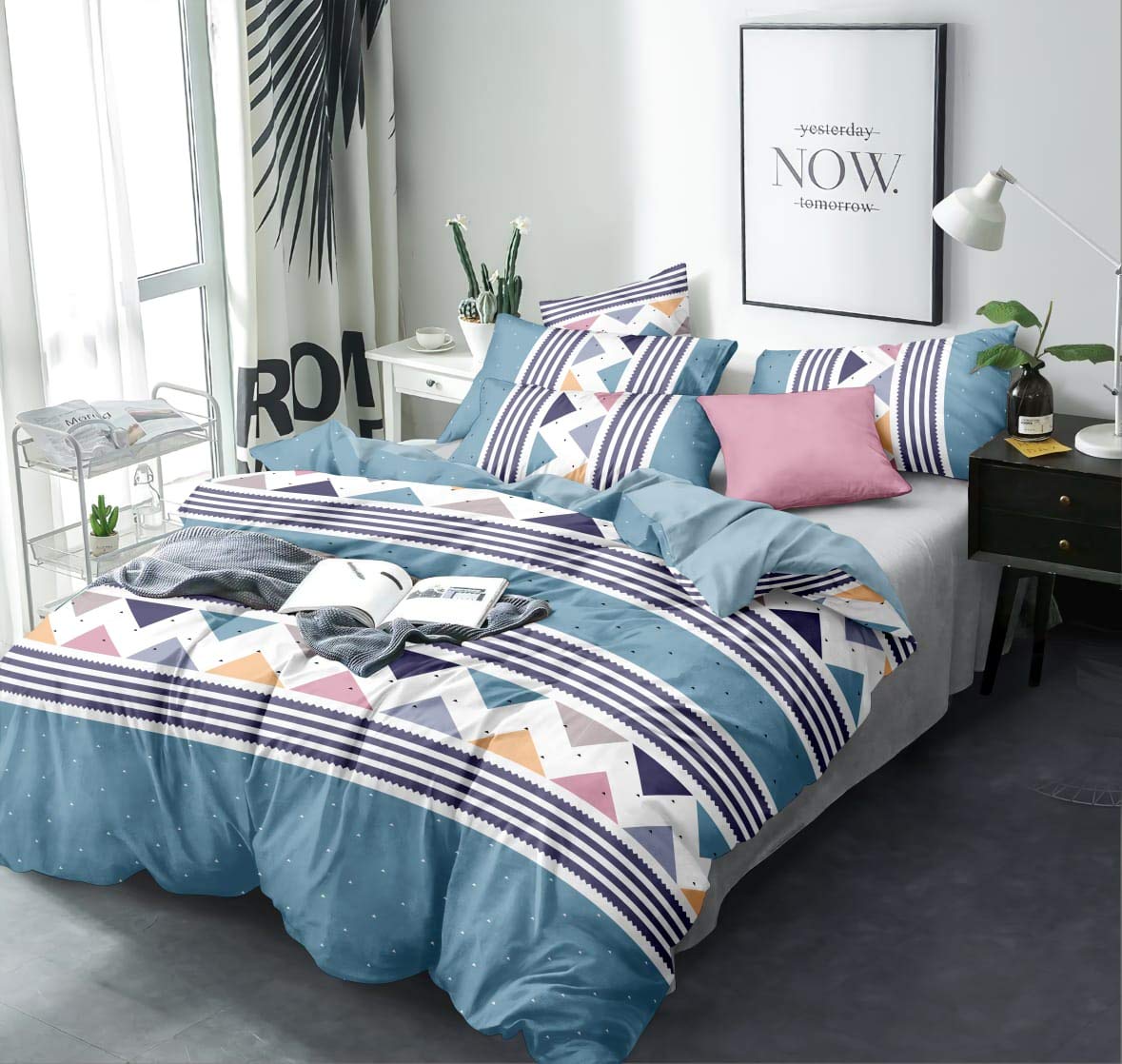 The Home Style Microfiber Reversible Single Bed Ac Comforter Ll Blanket Ll Duvet Ll Quilt With 1 Single Bed Bedsheet&1 Pillow Co
