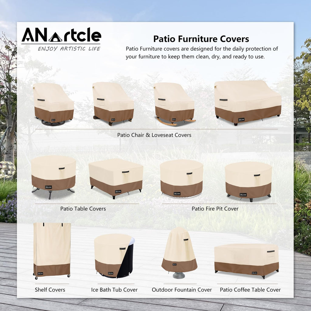 Anartcle Outdoor Swivel Rocker Chair Cover 2 Pack,Patio Swivel Chair Covers For Outdoor Furniture(28W X 33D X 38.5H Inch),Rockin