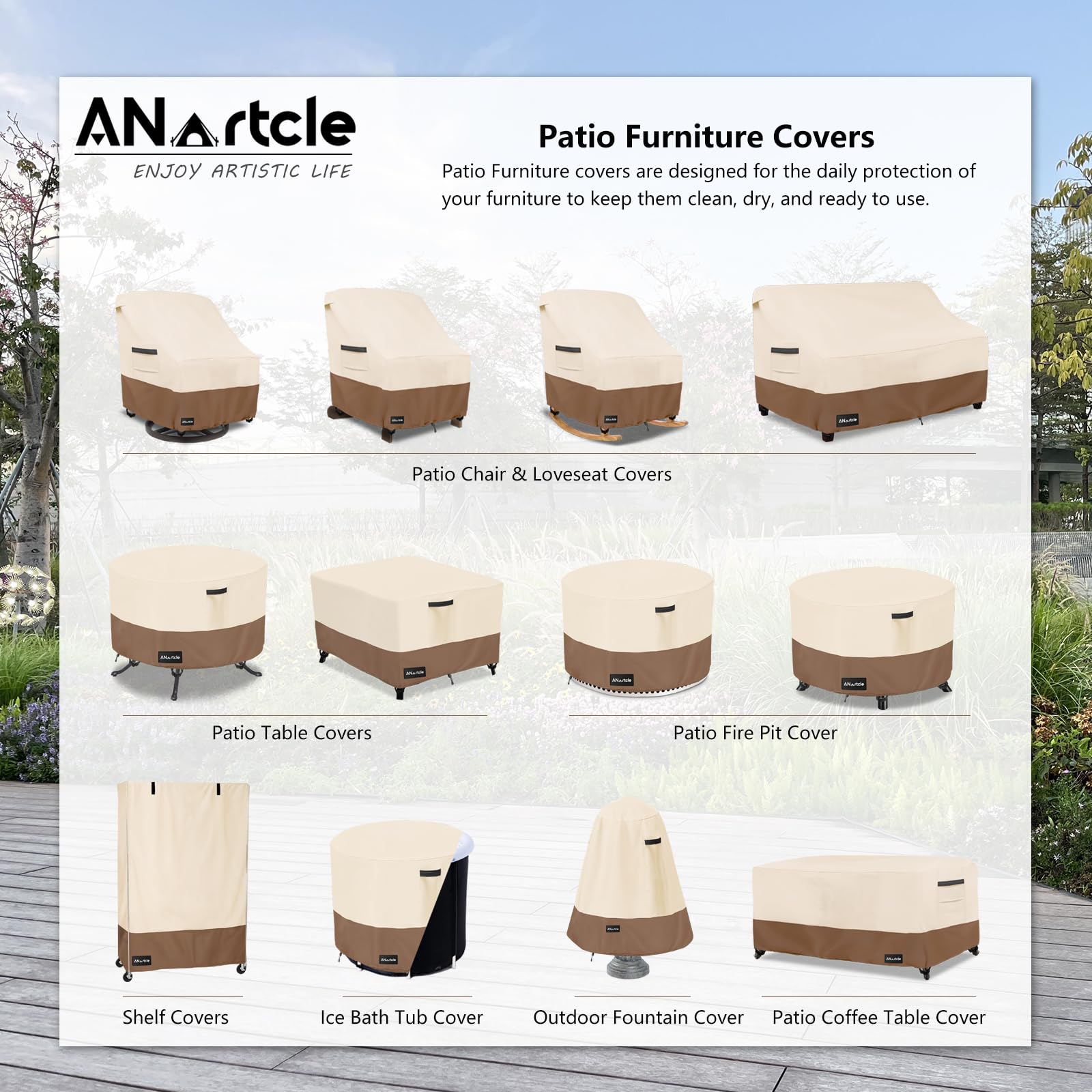 Anartcle Outdoor Swivel Rocker Chair Cover 2 Pack,Patio Swivel Chair Covers For Outdoor Furniture(28W X 33D X 38.5H Inch),Rockin