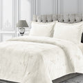 Tribeca Living Veniceduvet Venice Velvet Oversized Solid Duvet Set, King, Ivory
