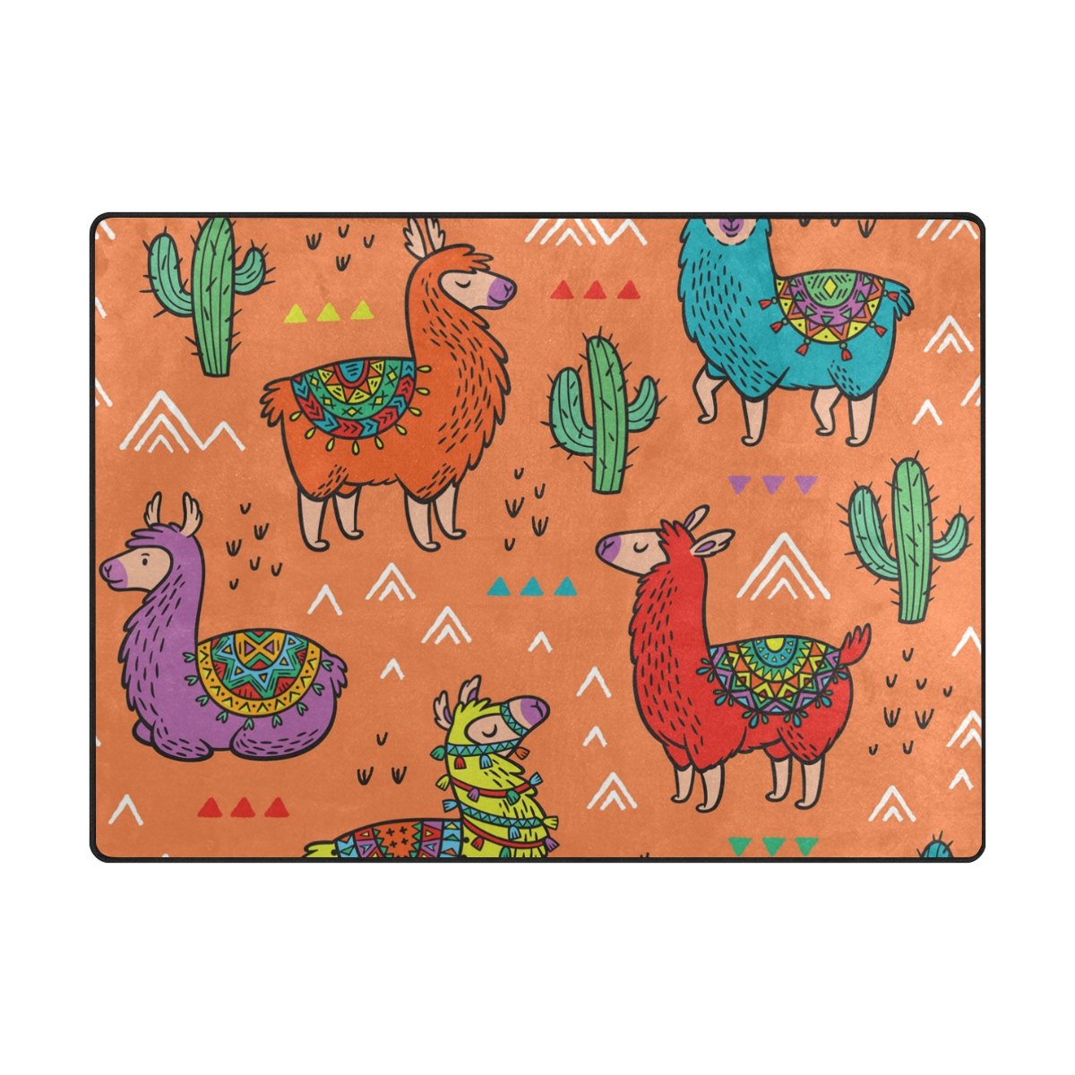 My Little Nest Area Rug Cute Lama Pacos Lightweight Non-Slip Soft Mat 4'10 X 6'8, Memory Sponge Indoor Outdoor Decor Carpet For Living Dining Room Bedroom Office Kitchen