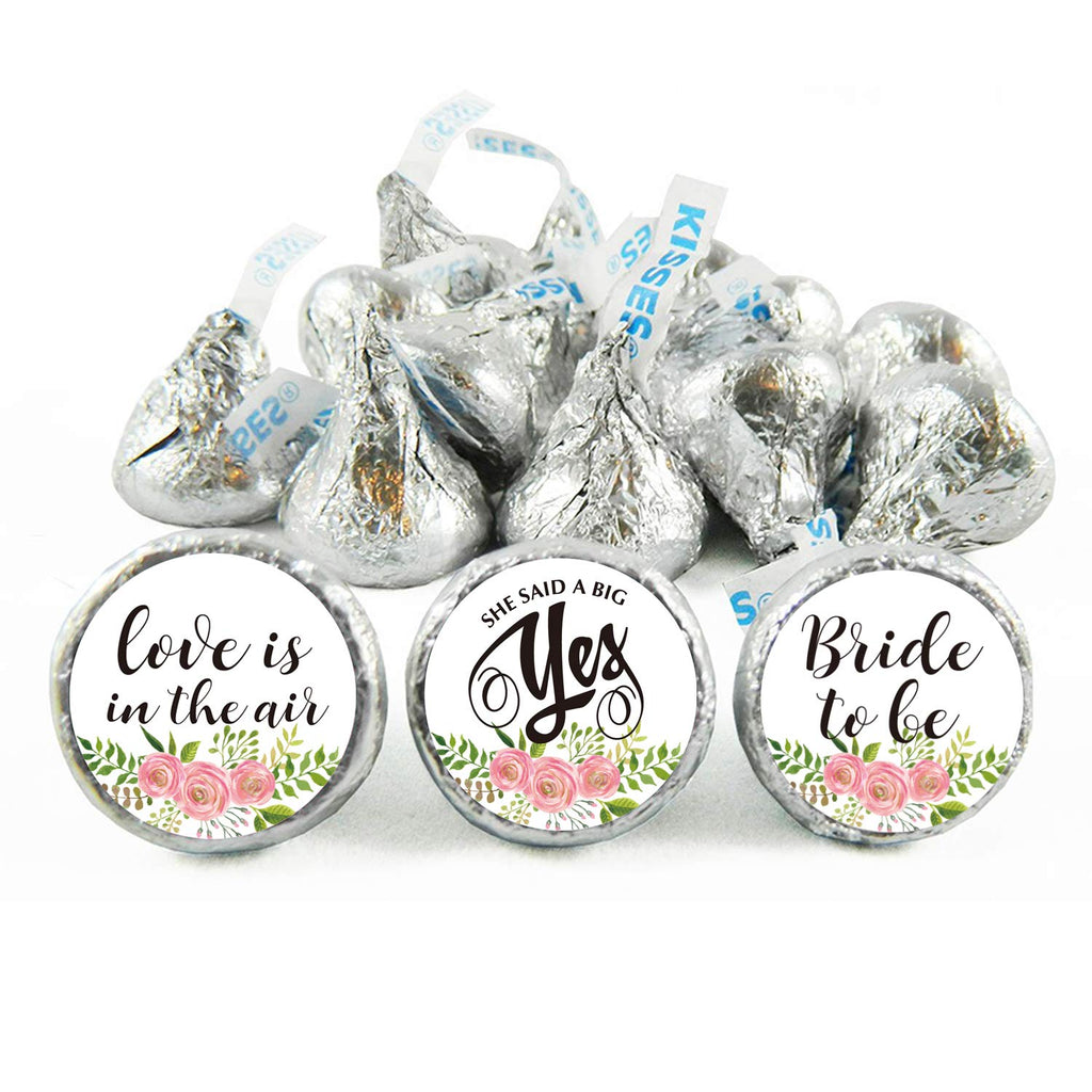 180 Floral Chocolate Label Stickers, Bridal Shower Party Favors, Bride To Be Hershey Kisses Stickers, Bachelorette Party, Weddin