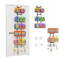 Hongtamoya Adjustable Over The Door Laundry Room Organizer, Hanging Metal Laundry Room Shelves with 5 Wire Basket 7 Hooks, Wall 