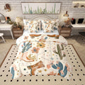Manfei 7 Pieces Cowboy Comforter Set Full Size, Cowboy Boots Bedding Set For Kids Girls Bedroom Decor, Wild West Cactus Flower C