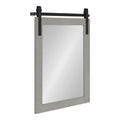 Kate and Laurel Cates Farmhouse Wood Framed Wall Mirror, 18 x 26, Gray, Barn Door-Inspired Rustic Mirrors for Wall