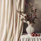 Lazzzy Velvet Curtains Beige Room Darkening Drapes For Bedroom Living Window Treatments Luxury Rod Pocket 90 Inches Long 2 Panels, W42 X L90