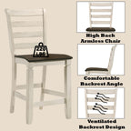 Acme Tasnim Wooden Counter Height Chair in Tan and Antique White