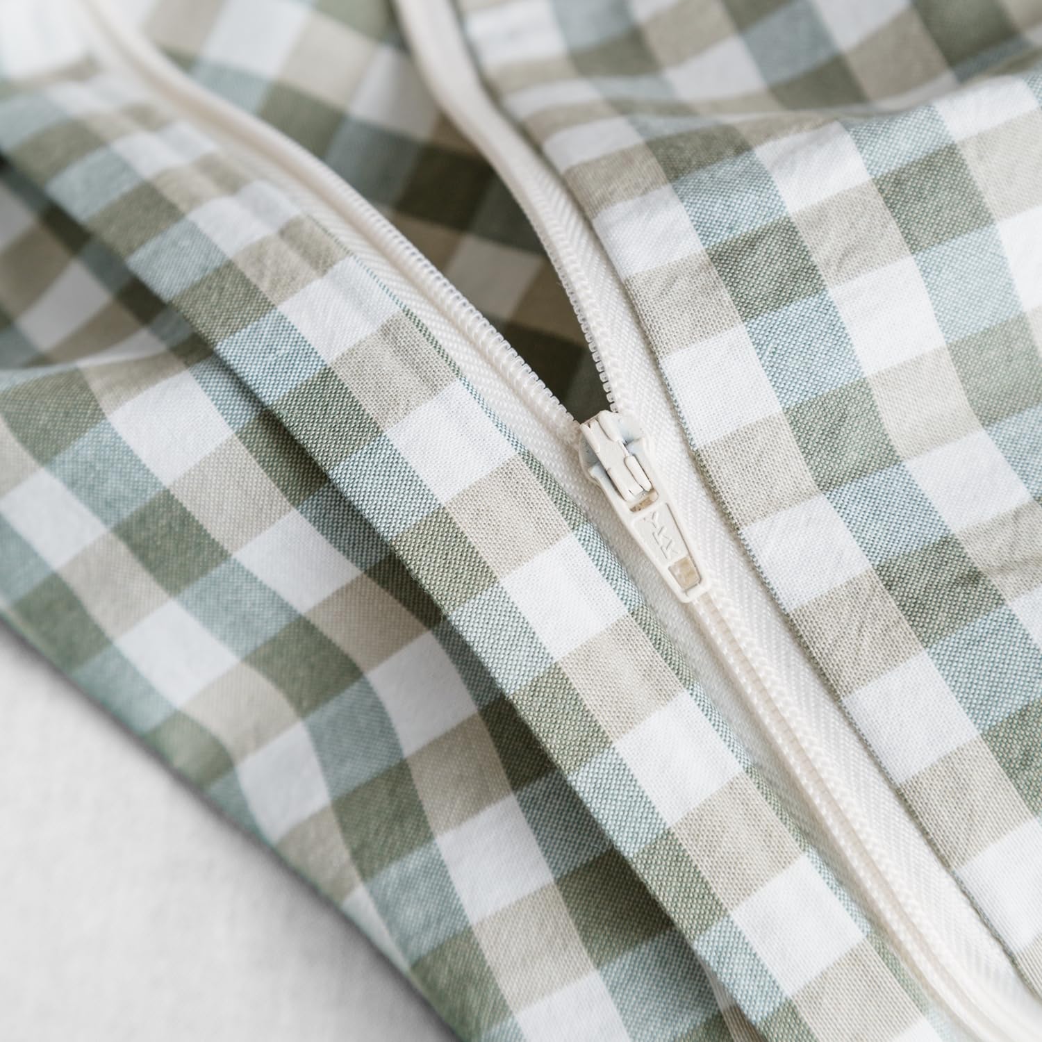 Susybao Green Gingham Duvet Cover King Size 100% Washed Cotton Grid Duvet Cover Set 3 Pieces 1 Green Plaid Duvet Cover With Zipp