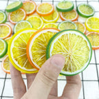 Lorigun 30Pcs Fake Lemon Slice Garnish Artificial Fruit Faux Food House Bar Decoration Cocktail Party Arrangement(Red Green Yell