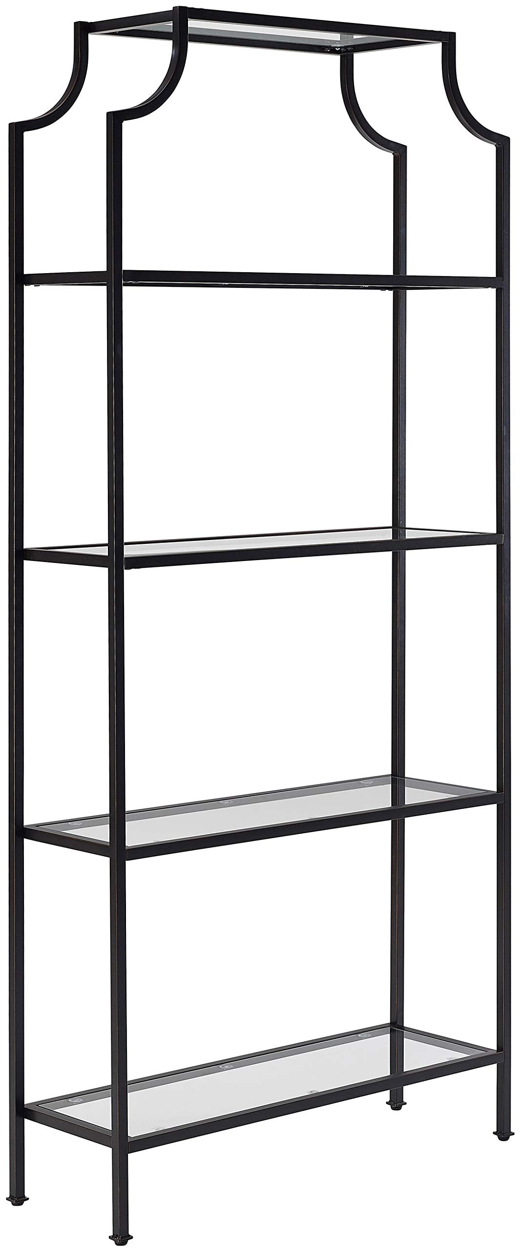 Crosley Furniture Aimee Bookshelf With Glass Shelves, Bookcase Storage, Oil-Rubbed Bronze