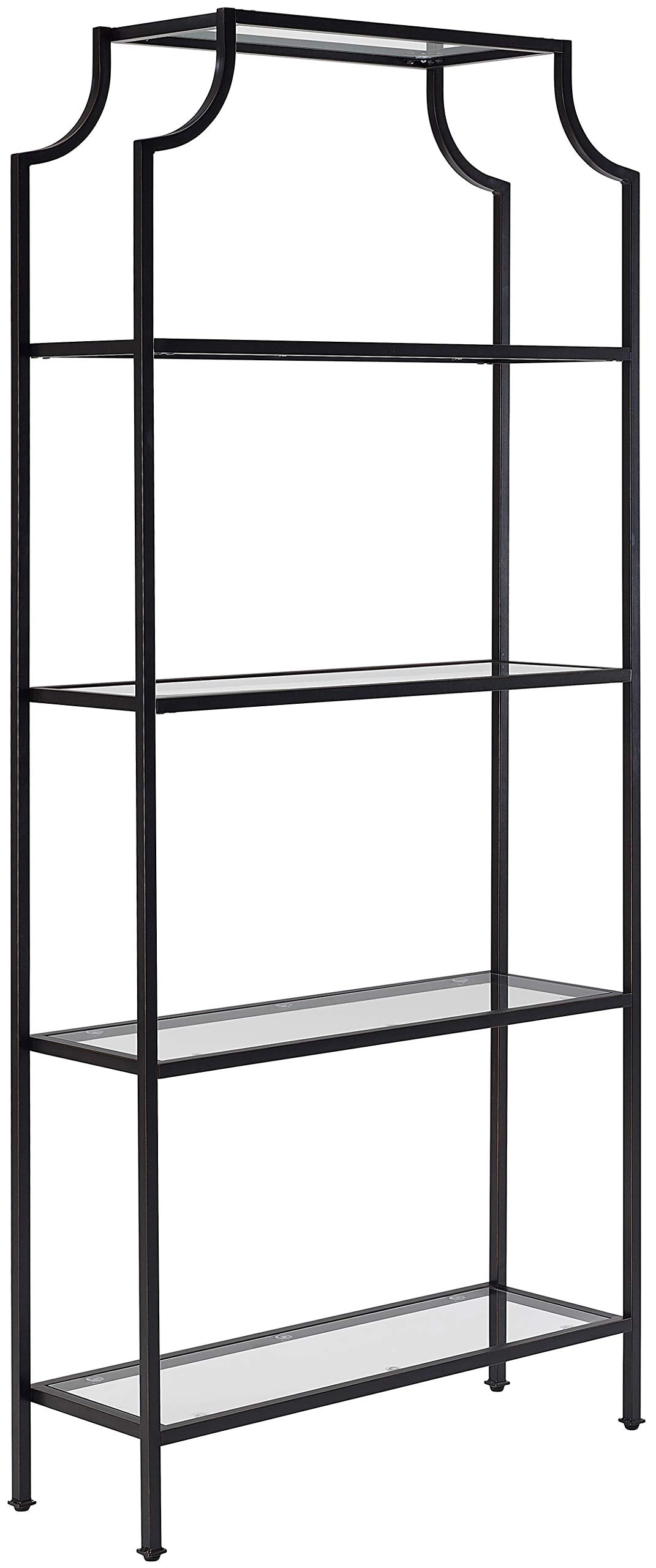 Crosley Furniture Aimee Bookshelf With Glass Shelves, Bookcase Storage, Oil-Rubbed Bronze