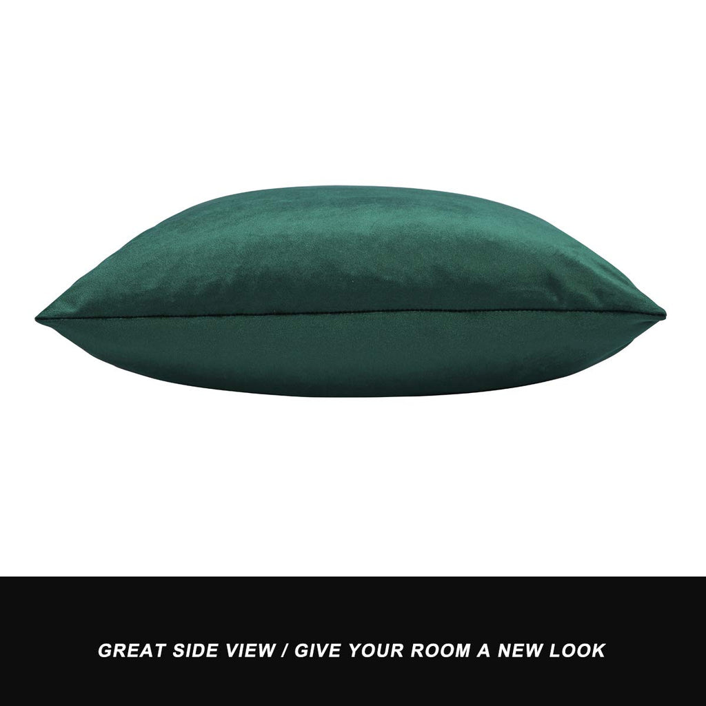 Gigizaza Decorative Throw Pillow Covers 18 X 18, Set Of 2 Forest Green Soft Pillow Covers Velvet,Christmas Decor Square Cushion