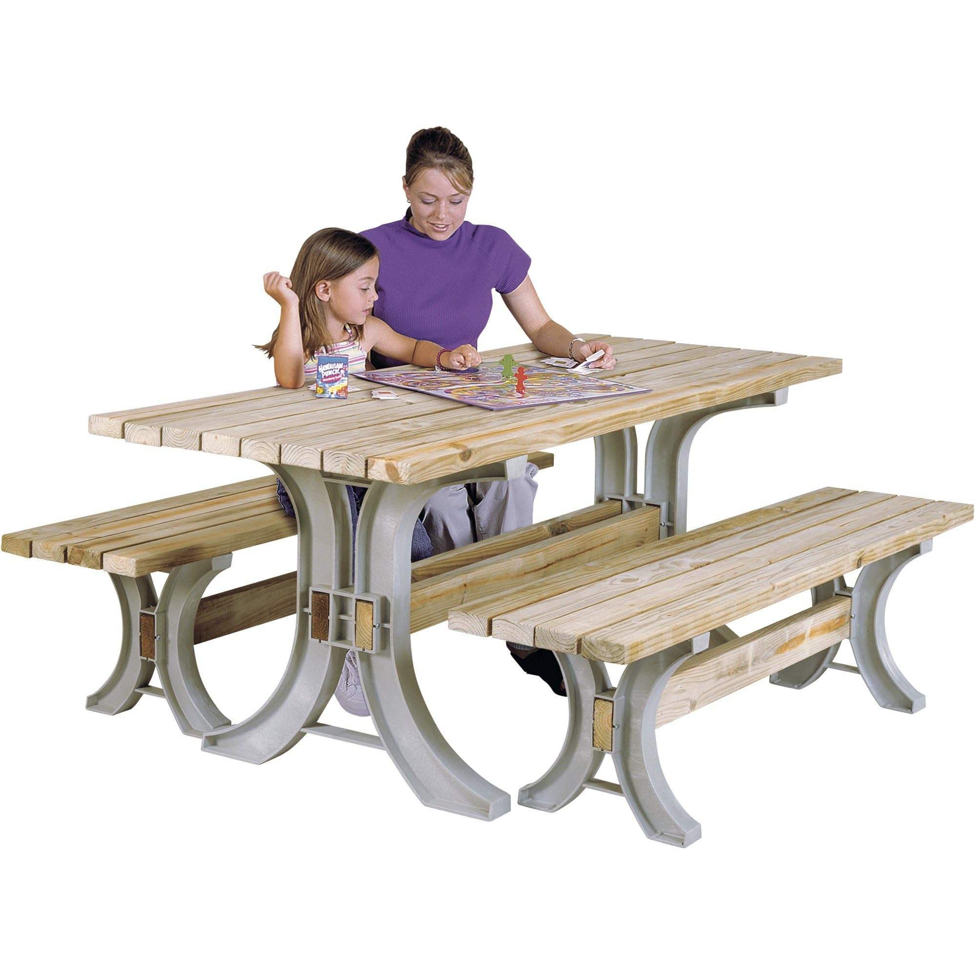 2x4basics 90182ONLMI Custom Outdoor Picnic Table Kit, Water Resistant, Make a Set of Table and Chair upto 8ft/ 96, Sand Color