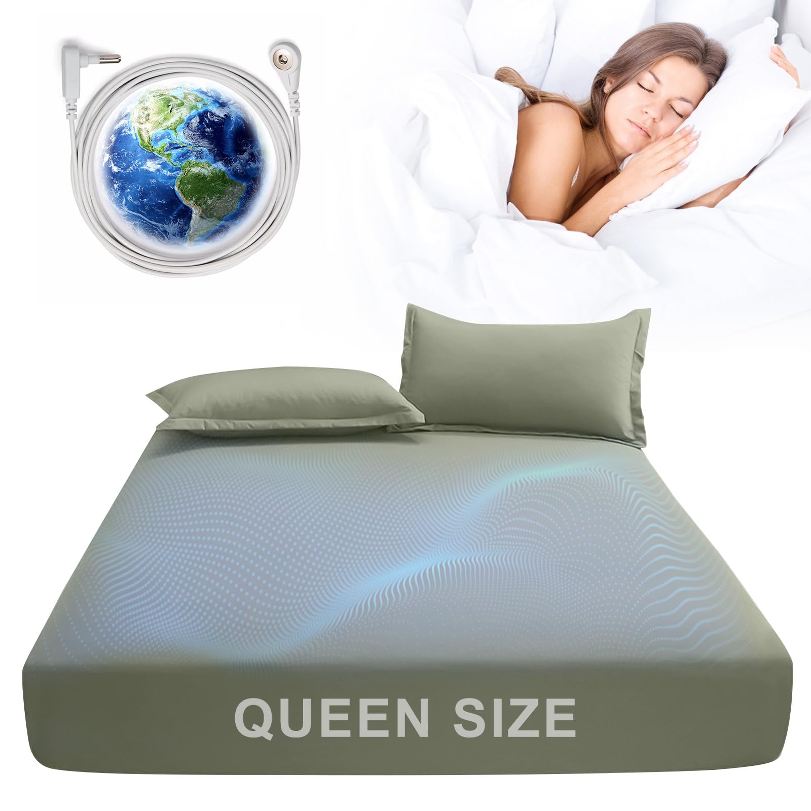 Grounding Sheets For Earthing Twin Xl Size, Fitted Earthing Sheets Grounding Fitted Sheet For Improving Sleep, Better Working An