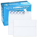 Valbox A4 Photo Envelopes 100 Qty 4 X 6 White Kraft Paper Envelopes Self Seal For 4X6 Cards, Photos, Weddings, Invitations, Baby