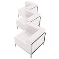 Flash Furniture Hercules Imagination Series White Leathersoft 3 Piece Corner Chair Set