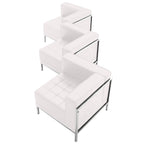 Flash Furniture Hercules Imagination Series White Leathersoft 3 Piece Corner Chair Set