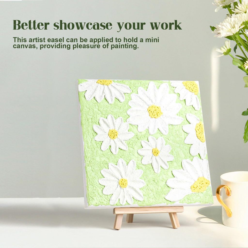 Juxiamal 4Pcs Mini Wood Display Easels, Small Table Top Easels, Artist Triangle Easels For Displaying Canvas Paintings, Weddings