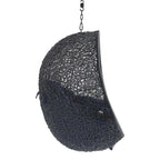 Modway Eei-3635-Blk-Nav Encase Wicker Rattan Outdoor Patio Swing Chair With Hanging Steel Chain In Black Navy
