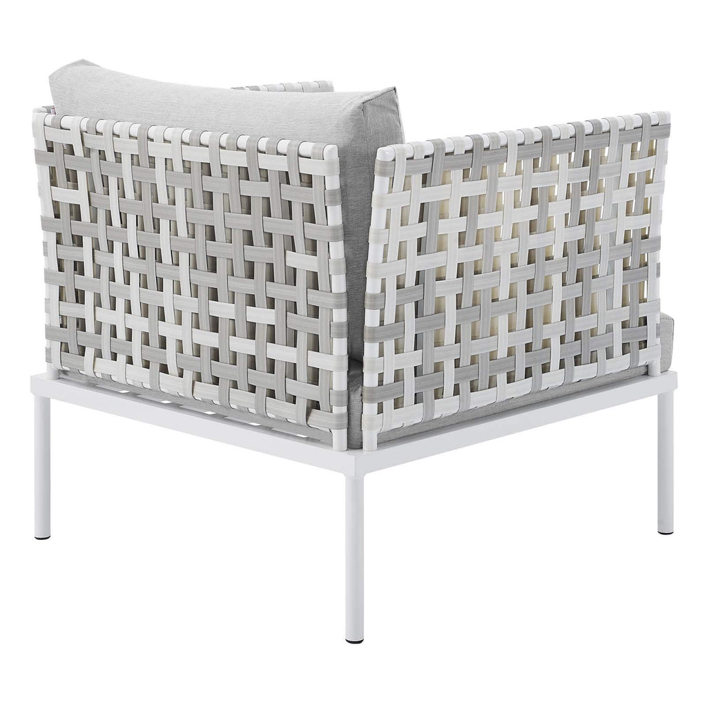 Modway Harmony Sunbrella® Basket Weave Outdoor Patio Aluminum Armchair in Taupe Gray
