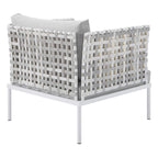 Modway Harmony Sunbrella® Basket Weave Outdoor Patio Aluminum Armchair in Taupe Gray
