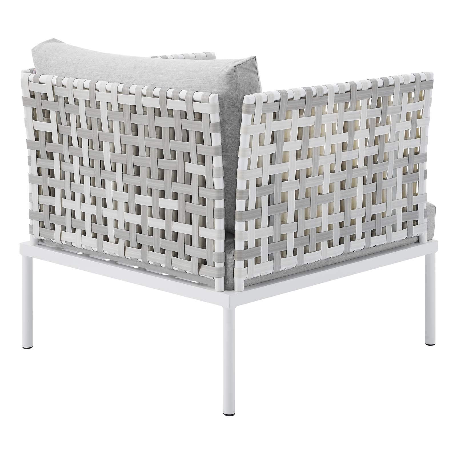Modway Harmony Sunbrella® Basket Weave Outdoor Patio Aluminum Armchair in Taupe Gray