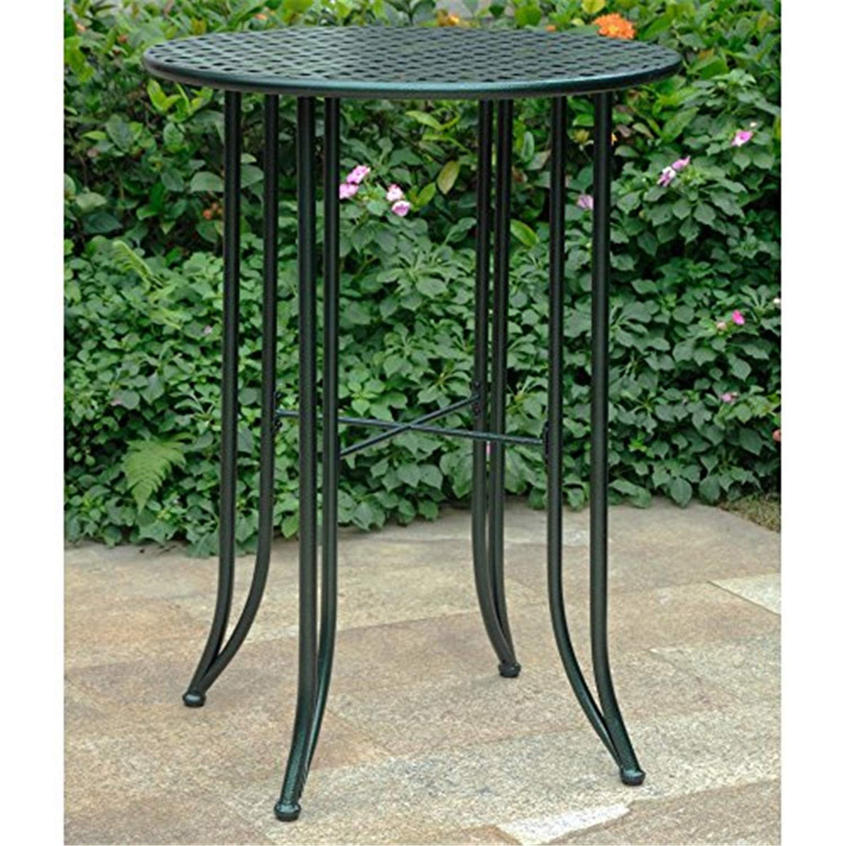 International Caravan Iron Bar-Height Patio Table In Verdigris