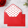 Whaline 50Pcs Valentine'S Day Invitation Envelopes Red Heart Greeting Card Holders With Stickers V-Flap Envelopes Card Sleeves F