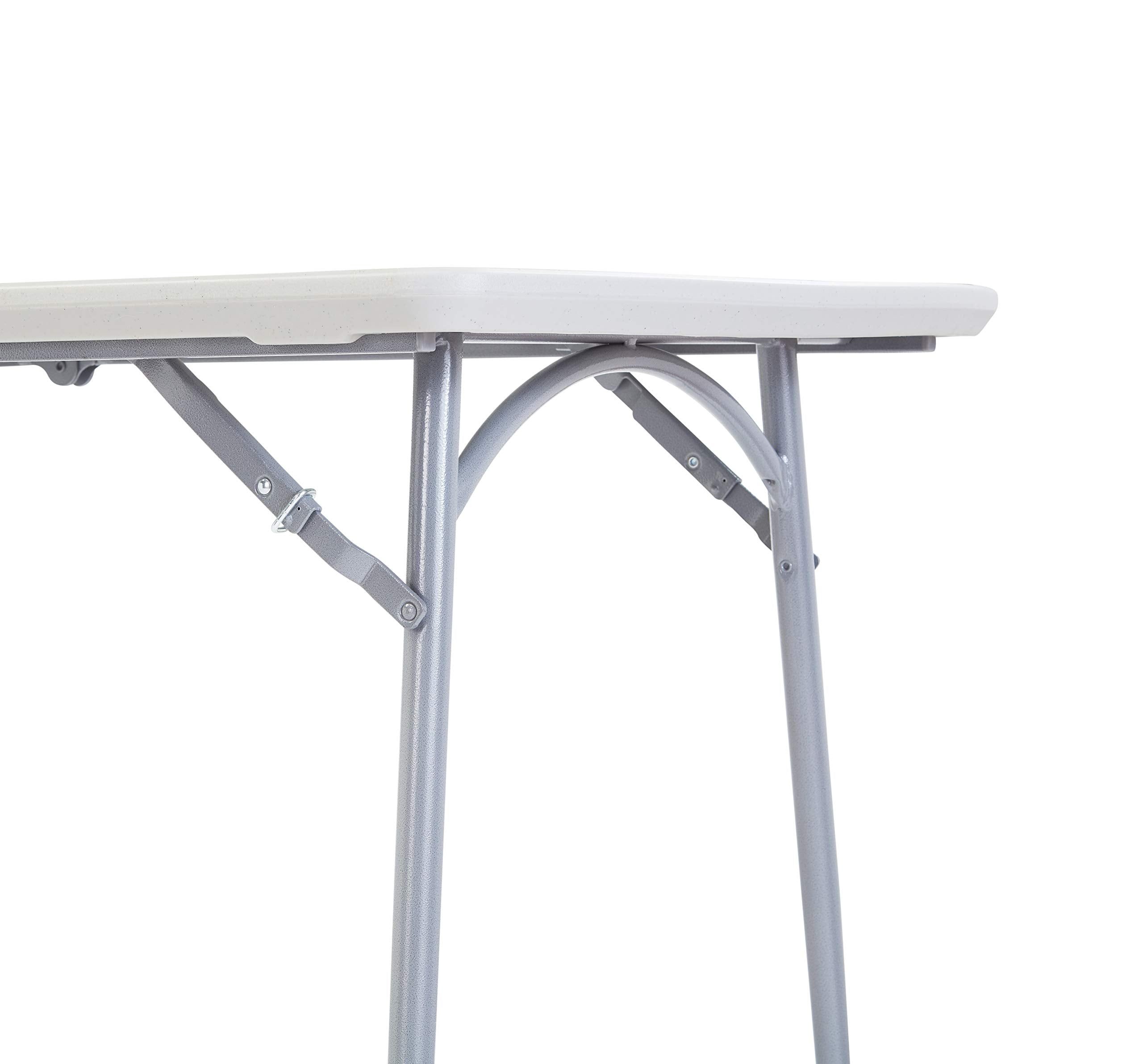 National Public Seating 30&quot; X 72&quot; Plastic Folding Table - Fold In Half, Heavy-Duty, Portable, Indoor/Outdoor Table For Office, Camping, Events & Parties – Scratch & Heat Resistant, Speckled Gray