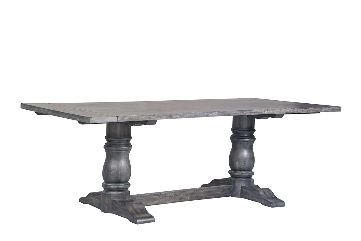 HomeRoots Oak Veneer, Rubber Wood, 88&quot; X 40&quot; X 30&quot; Weathered Gray Dining Table