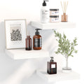 Fixwal Floating Shelves for Wall, Small White Shelves Wall Mounted Shelf for Bathroom, Living Room, Bedroom, Kitchen Decor (Set 
