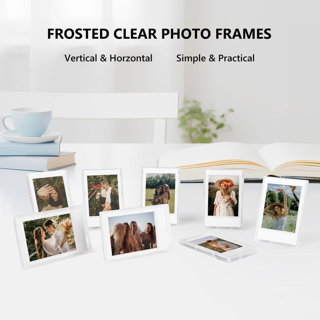 Hiyqin 2X3 Clear Photo Frames - 8 Pack Mini Photo Frames For Fujifilm Instax/Polaroid 3    Film - Instax Mini 12 11 9 8 7S 90 40