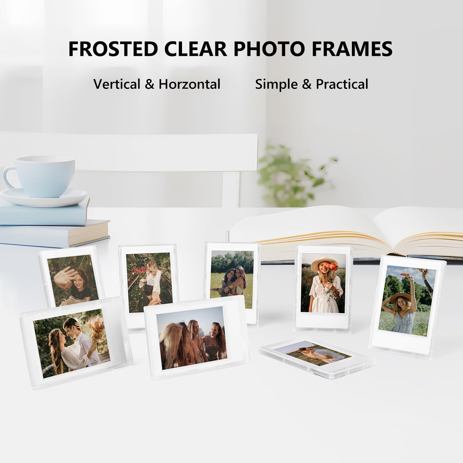 Hiyqin 2X3 Clear Photo Frames - 8 Pack Mini Photo Frames For Fujifilm Instax/Polaroid 3    Film - Instax Mini 12 11 9 8 7S 90 40