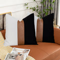 Vfuty Black And White Couch Pillow Covers 22X22 Set Of 2 Modern Stripe Farmhouse Decorative Throw Pillow Cover For Couch Living