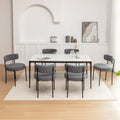 Riknuxi Boucle Dining Chairs Set Of 6, Round Upholstered Dining Chairs With Black Metal Legs, Modern Dining Room Chairs For Dini