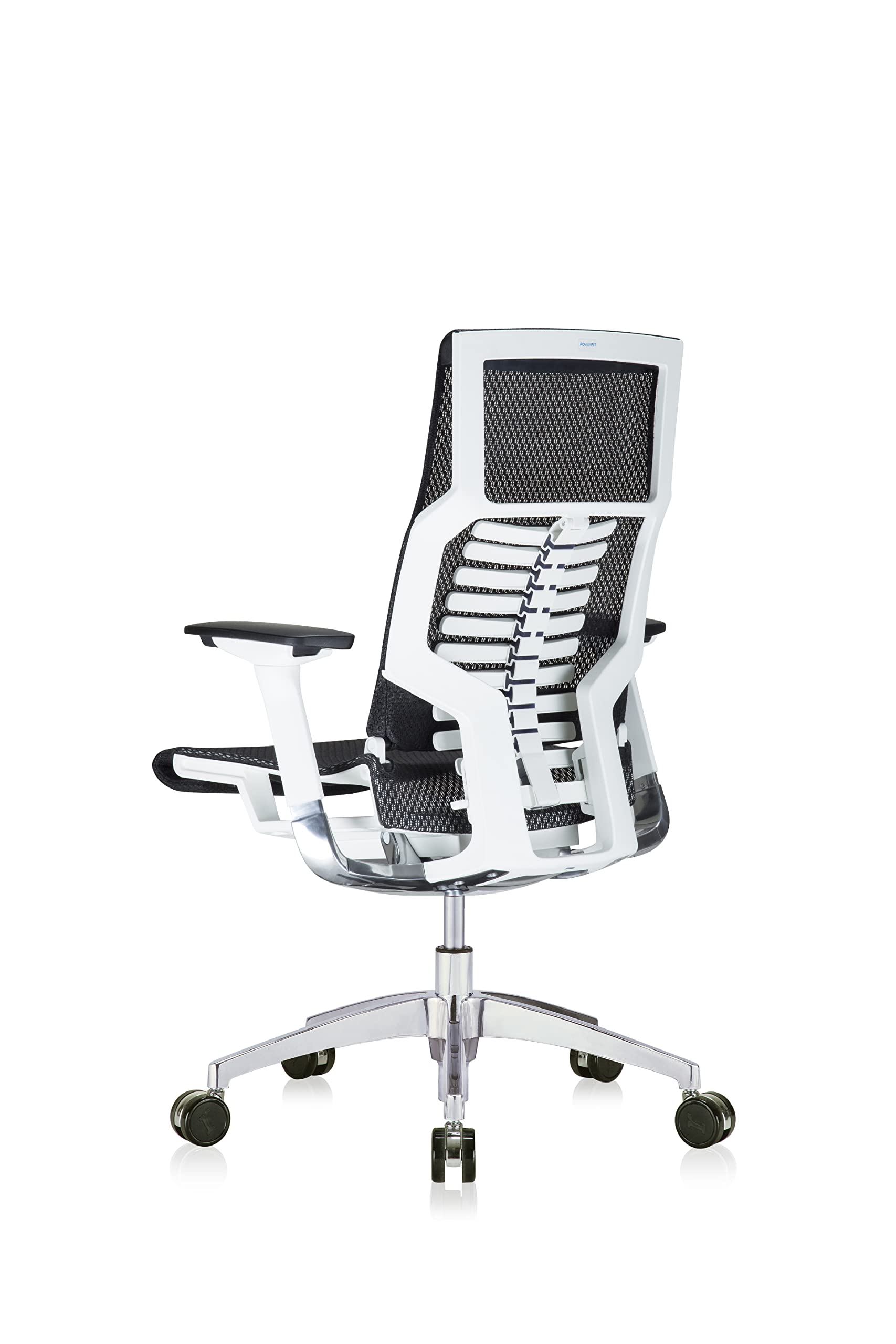 Powerfit Exec Chair Black Mesh Seat & Back-White Frame