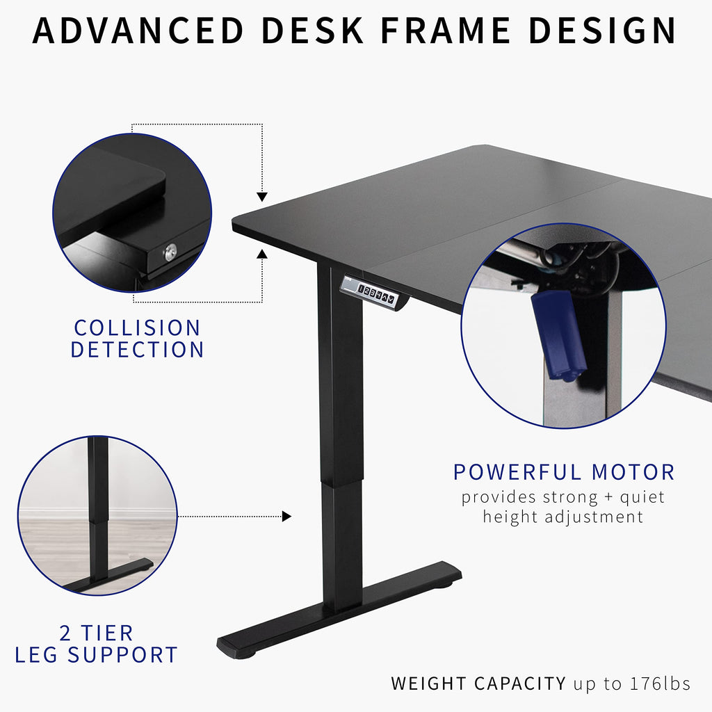 Vivo Electric 71 X 30 Inch Standing Desk Workstation, Memory Controller Height Adjustment, 1B Series, White Top Gray Frame, Desk-Kit-1G7W