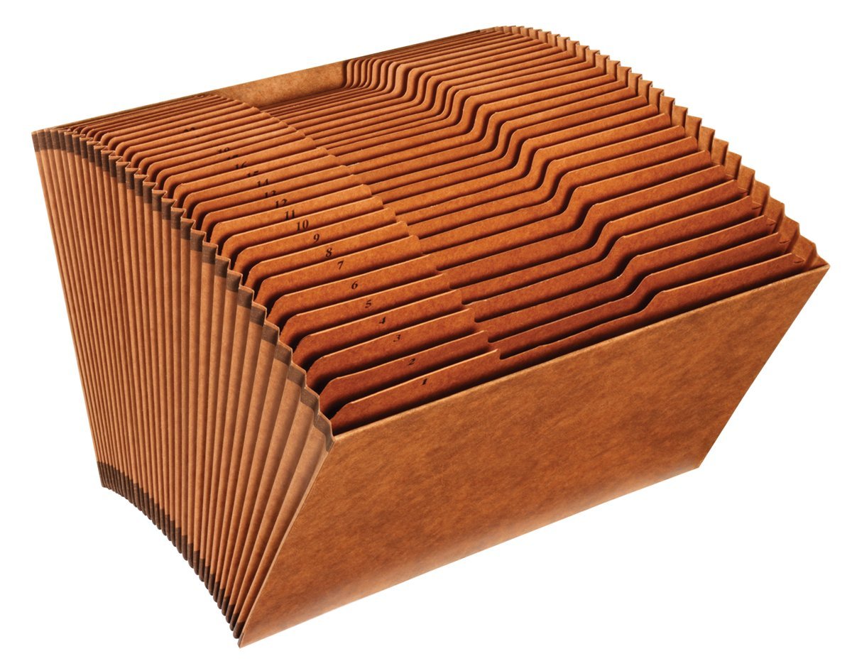 Globe Weis Globe-Weis/Pendaflex Heavy Duty Expanding File, Open Top, 1/3 Cut Tabs, 31 Daily Pockets, Brown, Legal Size (R219Dhd)