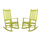 Shine Company Vermont Rocking Chairs, Outdoor Front Porch Rocker Set Of 2, Lime