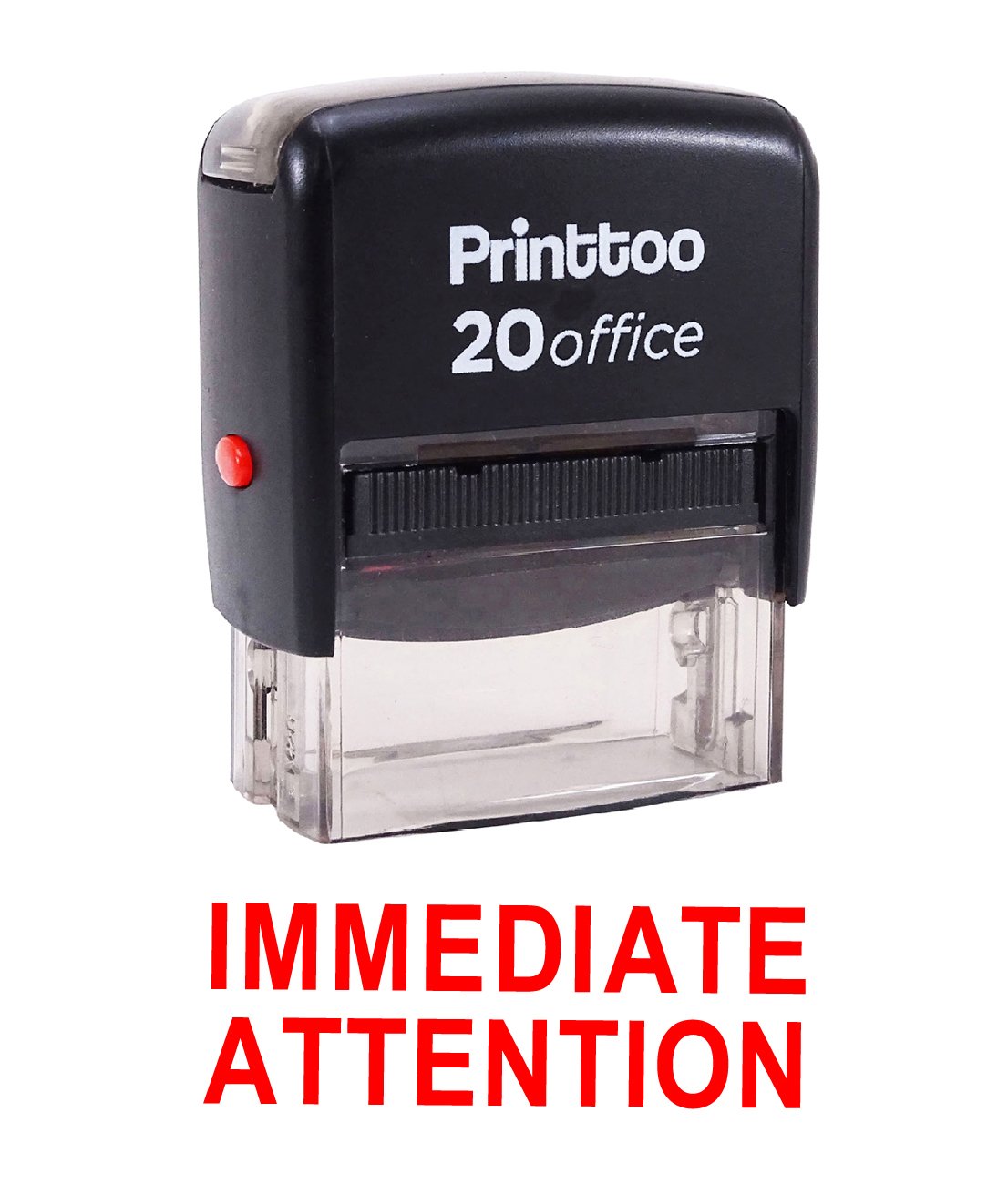 Printtoo Rubber Stamp Immediate Attention Self Inking Office Stationary Custom Stamp-Red