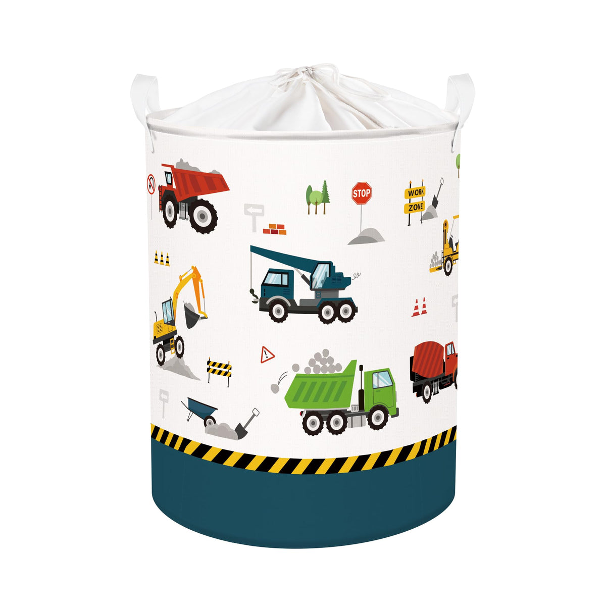 Clastyle Kid Car Storage Basket Excavator Foldable Boy Laundry Hamper, 36L