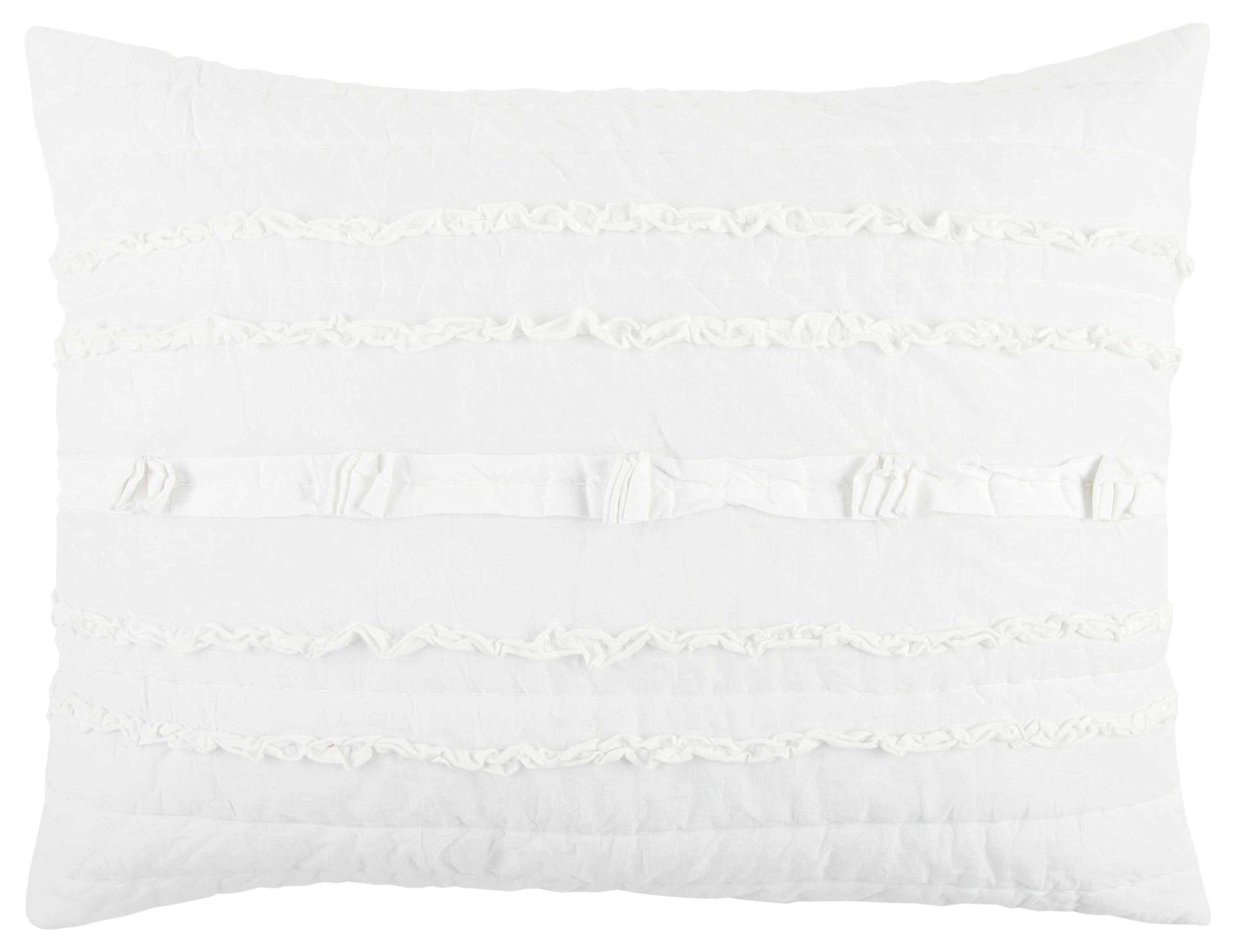 Rizzy Home | Bq4438 | King Sham | 20&quot;X36&quot; White Nuetral Stripe