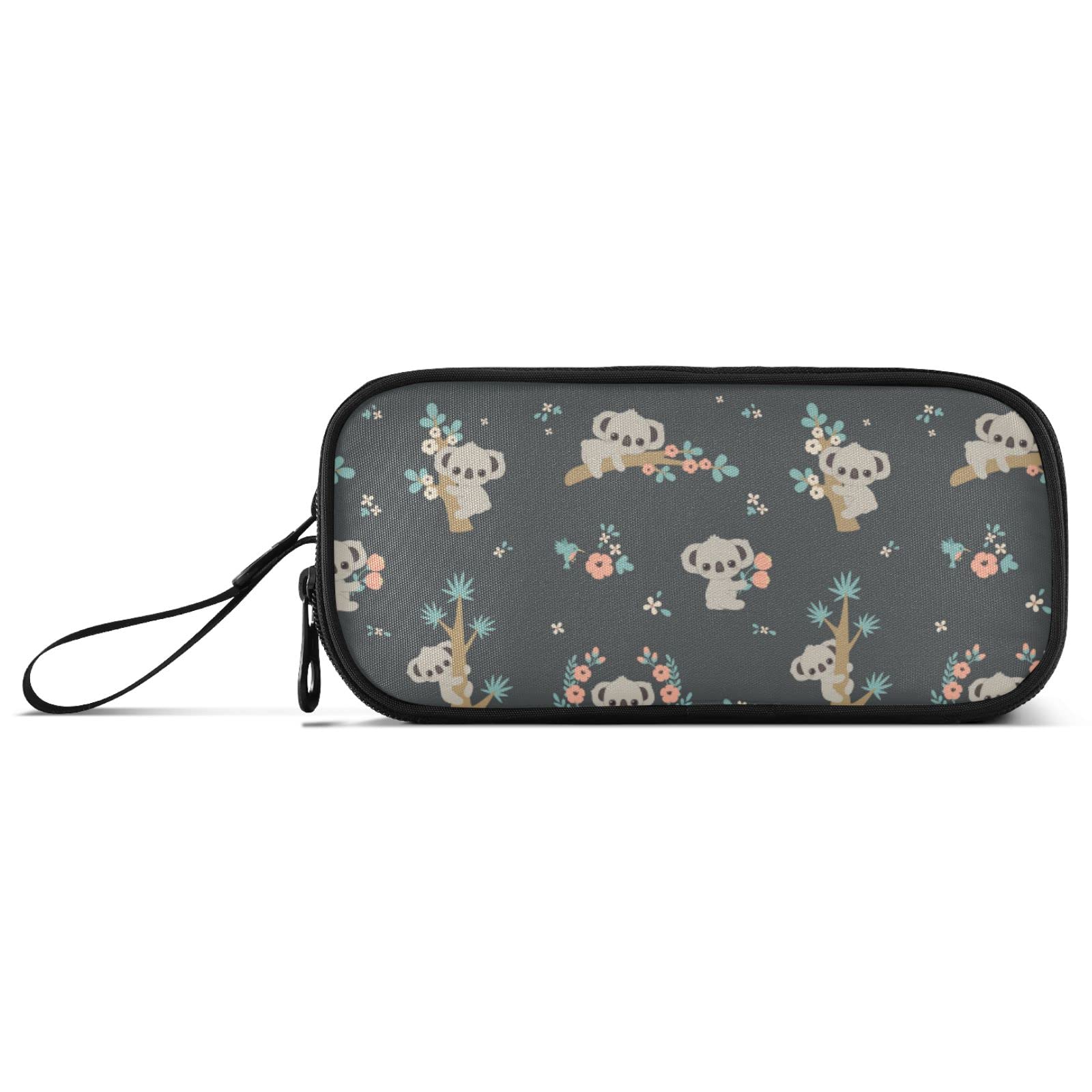 Big Capacity Pencil Pen Case, Koala And Flowers Pen Box For School Office College Multi-Purpose Pouch Holder Organizer Cosmetics