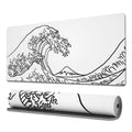 Ovenbird Gaming Mouse Pad With Stitched Edges, Japanese Wave White Mouse Pad, Extended Xl Mousepad With Anti-Slip Base, Cool Lar