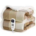 blunique Heated Blanket Electric Throw-50x60Ultra Soft Cozy Plaid Flannel Fast Heating Electric Blanket with 10 Heat Levels 