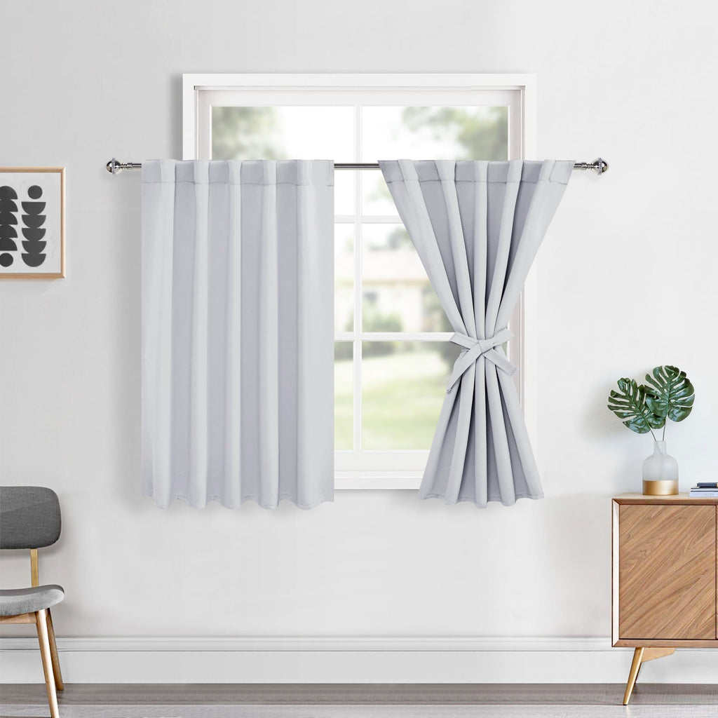 Hiasan Short Room Darkening Curtains 36 inch Long, Bathroom Small Window Curtains Rod Pocket & Back Tab Thermal Drapes Sewn with