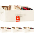 Criusia Closet Organizers Bins 4 Pack  Large Closet Shelf Organizer with Handles  Fabric Trapezoid Home Organization and Stora